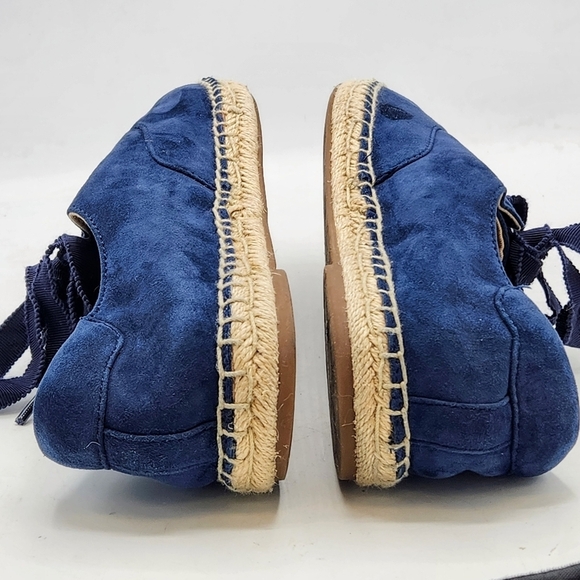 Vionic Lace Up Espadrille Flats Coast Sandy Suede Orthotic In Blue Size 7.5 - Picture 8 of 16